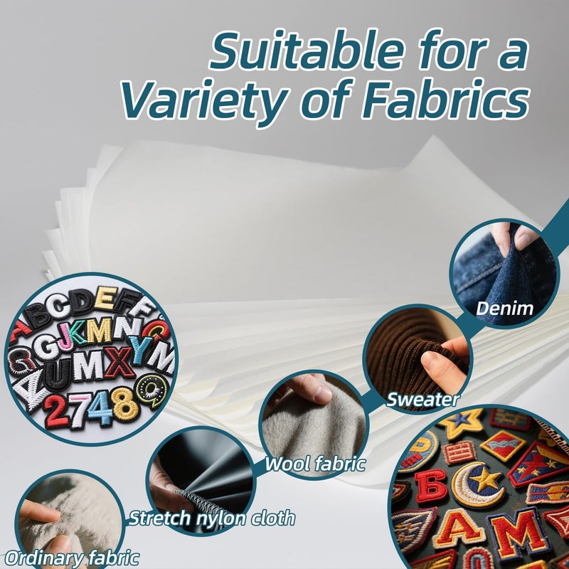 Transparia 21 Sheets, 8.3" x 12" Double Sided Fusible Web with Paper Backing, Light Weight Fusible Webbing for Fabric Applique, Iron on Fusible Bonding Web for Fabric and DIY Craft Making - Image 5